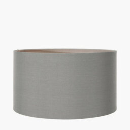 Pacific Lifestyle 45Cm Grey Drum Table Lamp Shade Poly Cotton Cylinder Floor Lampshade - thumbnail 2