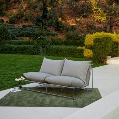 Home Detail Marina Steel 2 Seater Garden Chair, Grey - image 1