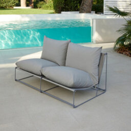 Home Detail Marina Steel 2 Seater Garden Chair, Grey - thumbnail 2
