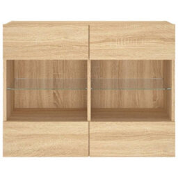 Walplus Tv Wall Cabinet With Led Lights Sonoma Oak 78.5X30X60.5 Cm - thumbnail 7
