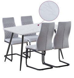 Hallowood Furniture Cullompton Rectangular Dining Table 120Cm With 4 High Back Chairs - thumbnail 8