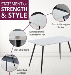 Hallowood Furniture Cullompton Rectangular Dining Table 120Cm With 4 High Back Chairs - thumbnail 4