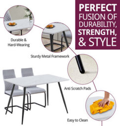 Hallowood Furniture Cullompton Rectangular Dining Table 120Cm With 4 High Back Chairs - thumbnail 2