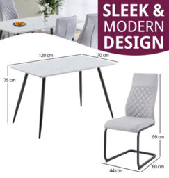 Hallowood Furniture Cullompton Rectangular Dining Table 120Cm With 4 High Back Chairs - thumbnail 3