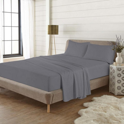 Homes & Linen Fitted Sheets Flannelette Brushed 100% Cotton 25Cm Thermal Flannel Warm & Soft Bed Sheets
