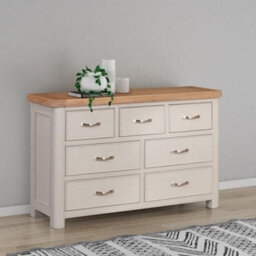 Buttercup Farm Bologna Painted 3 Over 4 Chest Of Drawers - L40 X W125 X H787 Cm - Oak - thumbnail 3