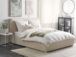 Beliani Ottoman Bed Fabric Moissac 160 X 200 Cm (Eu King Size) Beige - thumbnail 2