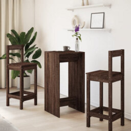 Berkfield Bar Table Brown Oak 51X50X103.5 Cm Engineered Wood - thumbnail 3