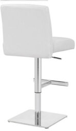Lamboro Snella Deluxe Breakfast Bar Stool, Chrome Footrest, Height Adjustable Swivel Gas Lift, Home Bar & Kitchen Barstool, White - thumbnail 4