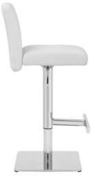Lamboro Snella Deluxe Breakfast Bar Stool, Chrome Footrest, Height Adjustable Swivel Gas Lift, Home Bar & Kitchen Barstool, White - thumbnail 2