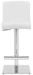 Lamboro Snella Deluxe Breakfast Bar Stool, Chrome Footrest, Height Adjustable Swivel Gas Lift, Home Bar & Kitchen Barstool, White - thumbnail 3