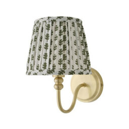 Valuelights Binky Gold Rechargeable Wall Light With Green Floral Shade - thumbnail 2
