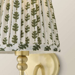 Valuelights Binky Gold Rechargeable Wall Light With Green Floral Shade - thumbnail 3