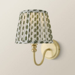 Valuelights Binky Gold Rechargeable Wall Light With Green Floral Shade - thumbnail 6