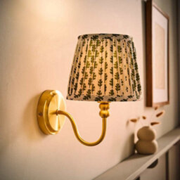 Valuelights Binky Gold Rechargeable Wall Light With Green Floral Shade - thumbnail 5