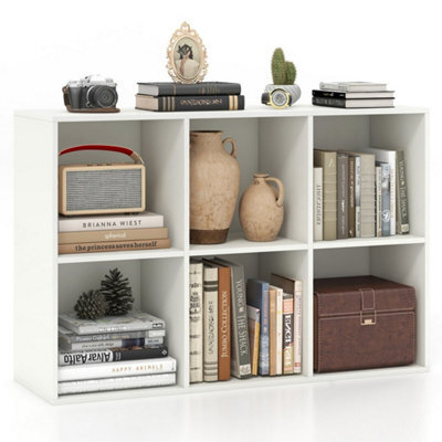 White 6 Cube Bookcase Modern Horizontal/vertical Bookshelf Display Rack Organizer - image 1