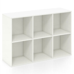 White 6 Cube Bookcase Modern Horizontal/vertical Bookshelf Display Rack Organizer - thumbnail 4