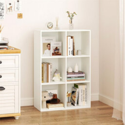 White 6 Cube Bookcase Modern Horizontal/vertical Bookshelf Display Rack Organizer - thumbnail 5