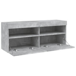 Walplus Tv Wall Cabinet With Led Lights Concrete Grey 100X30X40 Cm - thumbnail 8