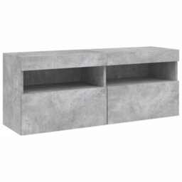 Walplus Tv Wall Cabinet With Led Lights Concrete Grey 100X30X40 Cm - thumbnail 3