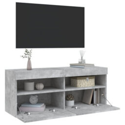 Walplus Tv Wall Cabinet With Led Lights Concrete Grey 100X30X40 Cm - thumbnail 7