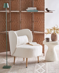 Beliani Armchair Otsby Ii With Cushion Boucle Off-White - thumbnail 2