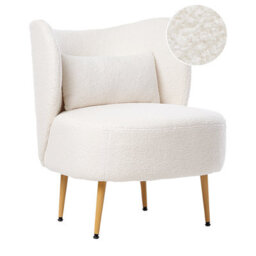 Beliani Armchair Otsby Ii With Cushion Boucle Off-White - thumbnail 1