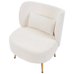 Beliani Armchair Otsby Ii With Cushion Boucle Off-White - thumbnail 7