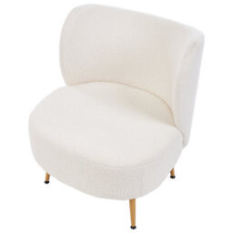 Beliani Armchair Otsby Ii With Cushion Boucle Off-White - thumbnail 8