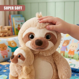 "The Magic Toy Shop 9"" Mum And Baby Sloth Plushie Soft Toy Kids Decor Sloth Teddy Stuffed Animal" - thumbnail 8