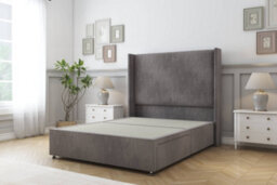 "Comfort Madrid Slate Naples Divan Bed Set 2 Drawers Foot-End - 54"" Wingback 4'6 Double" - thumbnail 3