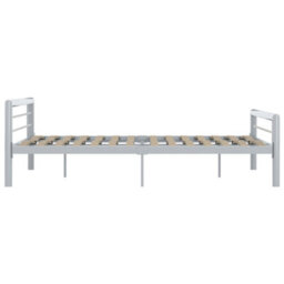 Berkfield Bed Frame Grey And White Metal 180X200 Cm 6Ft Super King - thumbnail 4