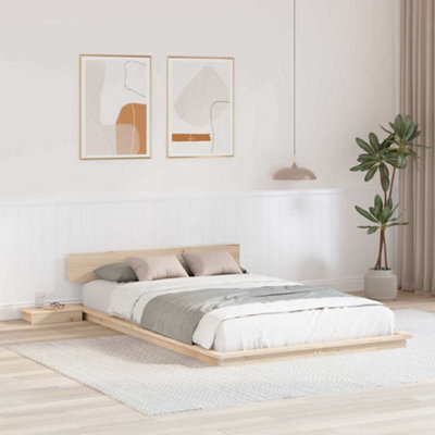 Walplus Modern Engineered Wood Floor Bed Frame With Bedside Table And Headboard For Bedroom - image 1