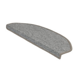 Floordirekt London Self Adhesive Edged Hard Wearing Carpet Stair Tread Mat For Indoor Stairs Semicircular Light Grey 23.5 X 65 Cm