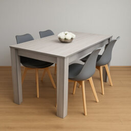Kosy Koala Modern Grey Dining Table Set With 4 Grey Plastic Chairs Dining Room Furniture - thumbnail 3