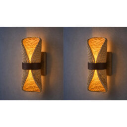 2 Pcs Bohemian Handwoven Rattan Wall Sconces,decorative Lighting For Bedroom, Bathroom, Living Room, Hallway, Boho Home Decor