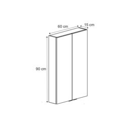 GoodHome Imandra Matt Black Bathroom Double Wall Cabinet (H)90Cm (W)60Cm - thumbnail 4