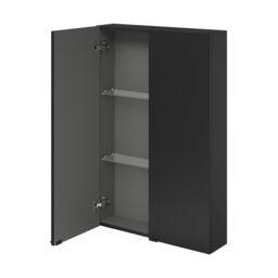 GoodHome Imandra Matt Black Bathroom Double Wall Cabinet (H)90Cm (W)60Cm - thumbnail 3