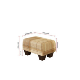 Natural Cream Mahogany Wood Chunky Legs Tartan Fabric Small Footstool  Handmade Uk By Footstools Direct - thumbnail 2