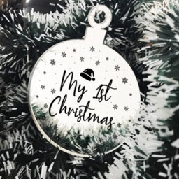 Red Ocean My 1St Christmas Bauble Engraved Heart Hanging Tree Decoration New Baby Gift - thumbnail 1