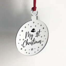 Red Ocean My 1St Christmas Bauble Engraved Heart Hanging Tree Decoration New Baby Gift - thumbnail 4