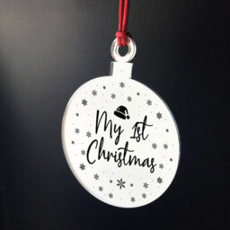 Red Ocean My 1St Christmas Bauble Engraved Heart Hanging Tree Decoration New Baby Gift - thumbnail 2