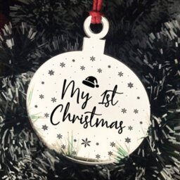 Red Ocean My 1St Christmas Bauble Engraved Heart Hanging Tree Decoration New Baby Gift - thumbnail 6