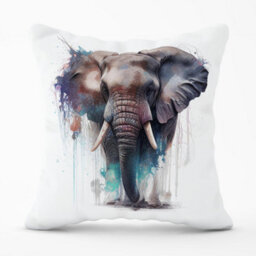 Warren Reed Designer Elephant Splashart Outdoor Cushion 45Cm X 45Cm - thumbnail 1