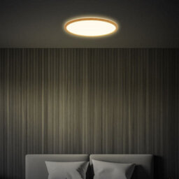 Briloner Ceiling Light Led 22W 3000Lm Round Ultra Slim Wood Look Panel 420mm Warm White - thumbnail 7