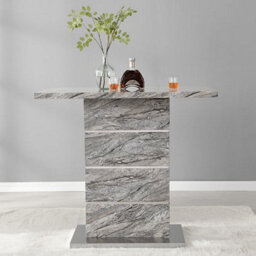 Furniture in Fashion Parini Melange Marble Effect Bar Table 4 Candid White Stools - thumbnail 3