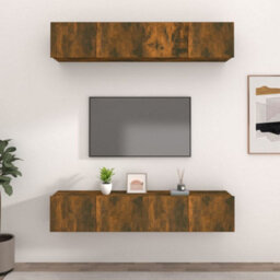 Berkfield Tv Cabinets 4 Pcs Smoked Oak 80X30X30 Cm Engineered Wood - thumbnail 1