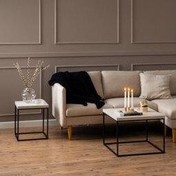 Furniture To Go Barossa Coffee Table With Light Oak Top & Black Steel Base 40Cm - thumbnail 3