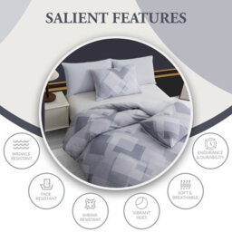 Lazzaro Double Brushed Microfiber Duvet Cover Set Reversible Design With Zipper Closure And Corner Ties - thumbnail 7