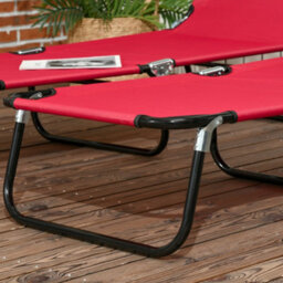 Outsunny Folding Sun Loungers Set Of 2 With Adjustable Backrest, Wine Red - thumbnail 8